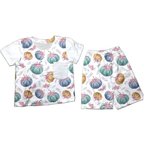 Conjunto de Dos Piezas de Algodón Unisex para Bebés de 0 a 3 Meses, Transpirable e Impermeable, Camiseta de Manga Corta con Estampado y Pantalones Cortos para Niña, Suministro ODM - Product Image 2