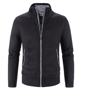 <span class=keywords><strong>Cardigan</strong></span> in maglia calda con Zip <span class=keywords><strong>blu</strong></span> <span class=keywords><strong>scuro</strong></span> di alta qualità per uomini giacche alla moda taglie forti con decorazione motivo per l'inverno - Product Image 6