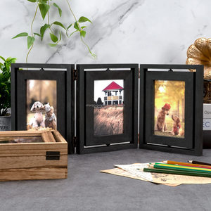 Decorazione del Desktop sublimazione in legno incernierato pieghevole Triple cornici per foto Collage cornice per la casa - Product Image 5