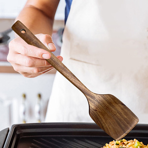 Wooden Spatula And Spoon <b>Set</b> 6 Piece Heavy Duty Kitchen Utensils With Whisk For Cooking Stirring Serving - Product Image 3
