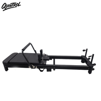 Machine de Pilates Reformer pliable et portable à piste complète en alliage d'aluminium noir, OEM ODM personnalisé pour studio de Pilates à domicile