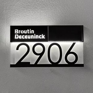 Custom Solar House Number Sign LED <b>Illuminated</b> Address Plaque - Product Image 1
