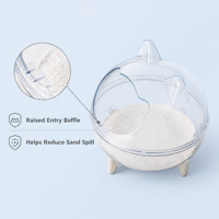 Bac de toilette transparent pour hamster avec dôme amovible, entrée surélevée, bac à sable facile à nettoyer pour petits hamsters