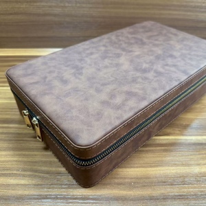 Boîte de voyage pour montres en cuir PU à 12 emplacements avec fermeture éclair, doublure en velours doux, multicolores, étui de rangement et de transport pour montres-bracelets - Product Image 6