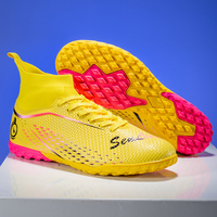 Jia Xin yüksek üst hafif erkek futbol profilli rahat eğitim spor Sneakers futbol kramponları sivri