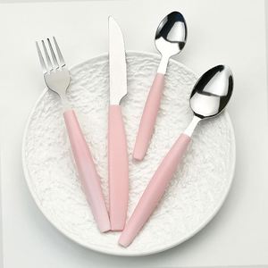 Ensemble de couverts minimalistes en acier inoxydable de haute qualité pour mariage et hôtel, 4 pièces, avec manche en acrylique, cuillères, fourchettes - Product Image 6