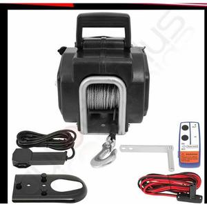Electric Winch 12V Steel Wire Rope Grab <b>Hook</b> Bolt-On Mount Wireless Remote Boat Use - Product Image 1