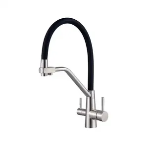SUS304 Stainless Steel Three-Way Kitchen Sink Mixer Faucet Three-Way Kitchen Sink Faucet Filter Sink Mixer Drinking Water Faucet