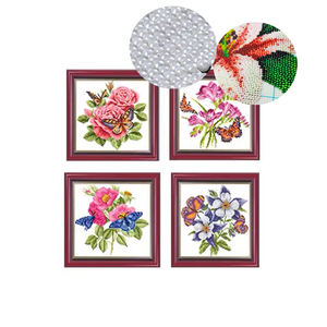 Nuevo Producto 2025, Kit de Bordado de Flores con Cuentas de Perlas Hechas a Mano, Técnica de Bricolaje en Algodón para Principiantes - Product Image 1