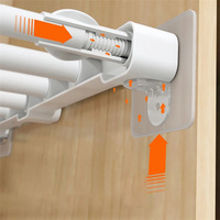Support mural en PVC sans perçage, crochets et clips robustes pour outils de salle de bain