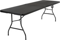 Table de pique-nique pliable en plastique portable de 8 pieds pour l'extérieur, le camping, la villa, le parc, la cuisine, le banquet, l'hôpital, l'entrepôt