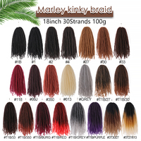Julianna Kanekalon 18 pouces 100G doux gris perruque cubaine Twist Extensions Crochet synthétique Marley tressage Afro Cheveux crépus