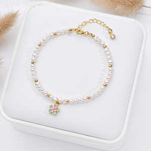 Bracelet en perles de millet d'eau douce naturelles de 3-4 mm en gros pour femmes, bijoux de mode papillon haut de gamme avec un style élégant - Product Image 5