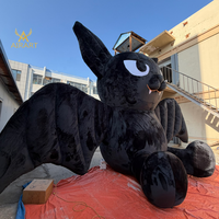 Ballon gonflable géant en forme de chauve-souris avec LED, mascotte de dessin animé pour la décoration de la place lors d'une activité sur le thème d'Halloween
