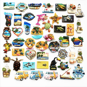 Vente en gros transfrontalière d'artisanat décoratif commémoratif du tourisme des Maldives, aimants peints en résine, aimants pour réfrigérateur - Product Image 1