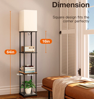 Lampes sur pied avec étagères, lampe sur pied moderne à 3 niveaux avec ampoule LED 3CCT, lampe sur pied d'exposition pour chambre à coucher, bureau, rangement