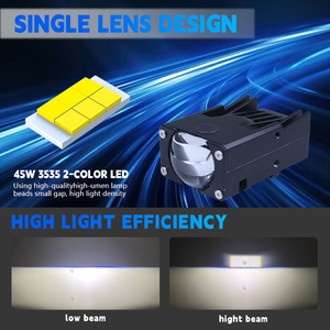 Đèn pha LED mini hệ thống lái xe OEM LOGO màu vàng trắng dành cho xe máy, mô tô - Product Image 2