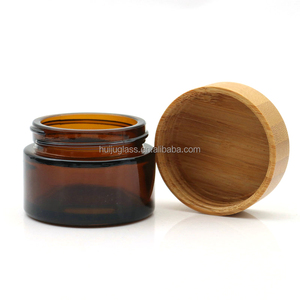 Pots de crème en verre ambré imprimés avec dessus en <span class=keywords><strong>bambou</strong></span> <span class=keywords><strong>noir</strong></span> Bouteilles en verre brun avec couvercle en <span class=keywords><strong>bambou</strong></span> 5g 10g 15g 20g 30g 50g 100g - Product Image 3