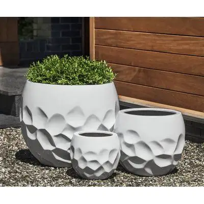 Moderne Wit Grijs Gesneden Polygon Oppervlak Beton Bloempotten Tuin Items