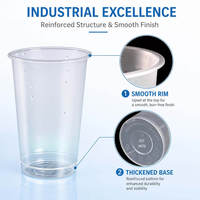 Offre Spéciale – Gobelets en plastique transparent pour boissons froides, tasses à thé au lait en PET, 16 oz