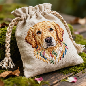 Eco-frinedly Custom Logo Cotton Bag Pet Ashes <b>Canvas</b> Cotton Pouch Yoga Linen Cotton Dust Drawstring Bag - Product Image 1