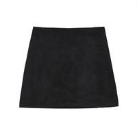 Printemps et automne femmes nouvelle mode texturé Mini jupe rétro taille haute fermeture éclair élégante femme jupe courte