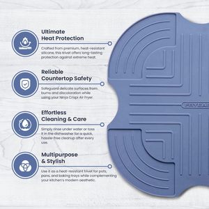 Tapis en silicone multifonctionnel Taille universelle Tapis de couvercle Accessoire pour <span class=keywords><strong>friteuse</strong></span> à <span class=keywords><strong>air</strong></span> <span class=keywords><strong>Ninja</strong></span> FN101GY Plats et casseroles à cuire - Product Image 4