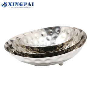 XINGPAI Catering Equipment Buffet Stainless Steel Plate Food Fruit <strong>Dishes</strong> Hammered Silver Fruit Display <strong>Stand</strong> - Product Image 4
