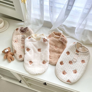 Fabricante Atacado Small Puppy Xs Cute Bear Pattern Soft Plush Simplesmente Dog <span class=keywords><strong>Clothes</strong></span> <span class=keywords><strong>Pet</strong></span> Vestuário Dog Spring and <span class=keywords><strong>Fall</strong></span> <span class=keywords><strong>Clothes</strong></span> - Product Image 4