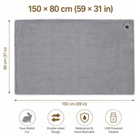Plaid en fausse fourrure 150x80cm ultra doux et moelleux réversible pour canapé, bureau, voyage, extérieur, lavable en machine