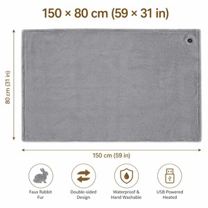 Plaid en fausse fourrure 150x80cm ultra doux et moelleux réversible pour canapé, bureau, voyage, extérieur, lavable en machine - Product Image 3