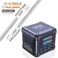 Estación de Carga USB C GaN de 420W con 8 Puertos, Control Táctil y Pantalla LCD, 6 USB-C de 140W y 100W, 2 USB-A (60W)