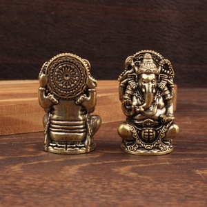 Estatua de Ganesha de Latón, Figura Decorativa para Mesa de Oficina u Hogar, Artesanía del Sudeste Asiático, Adorno Coleccionable - Product Image 2