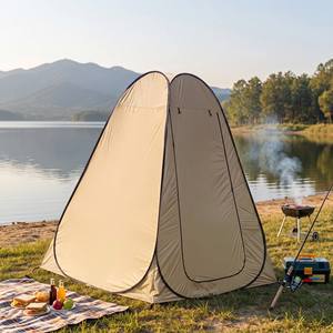 Tente de change instantanée kaki, imperméable avec revêtement argenté, pour douche extérieure, toilettes et vestiaire, idéale pour la <span class=keywords><strong>plage</strong></span> et le <span class=keywords><strong>camping</strong></span> - Product Image 4