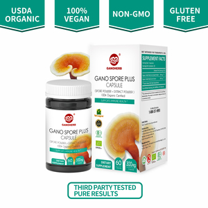 Kapsul Vegetarian bubuk Spore <span class=keywords><strong>Ganoderma</strong></span> <span class=keywords><strong>Lucidum</strong></span> jamur Reishi organik grosir OEM untuk persediaan suplemen massal - Product Image 3