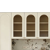 Armoire de présentation moderne en bois à design modulaire avec éclairage LED et porte cintrée pour salon et salle à manger