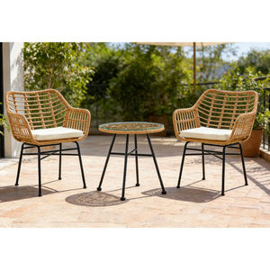 Juego de Mesa y <span class=keywords><strong>Sillas</strong></span> de Jardín Clásico Impermeable, con Estructura de Metal, Mimbre de Ratán, para Patio, Restaurante, Moderno, para Exteriores - Product Image 5
