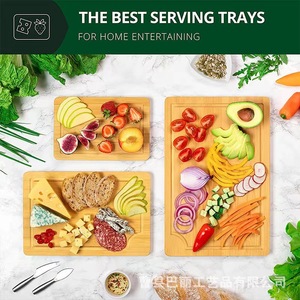 Ensemble de planches à découper en bambou de Bali, 3 pièces, planches à découper et à servir de qualité supérieure, épaisses, pour la cuisine - Product Image 2