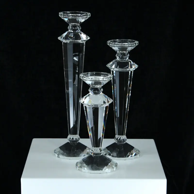 Modern única cabeça casamento cristal castiçal tabela decoração castiçal titular
