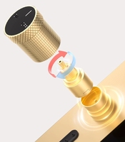 Panneau de douche multifonction intelligent gris canon de luxe, nouveau, en acier inoxydable, cascade, pluie, douche en métal, massage