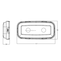 Feux arrière multifonctionnels W225, feux de gabarit latéraux LED pour camion, feux de dégagement rectangulaires, 12V 24V, feux de dégagement pour remorque, bus, fourgonnette