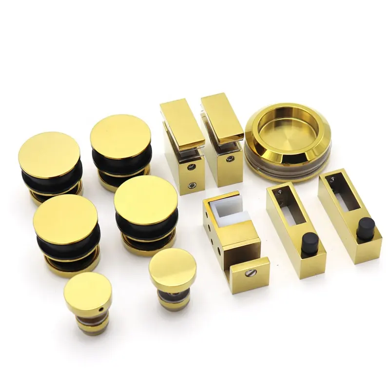 CRL HOT sale brushed brass gold bathroom sliding shower room glass door fitting hardware system kits accessories