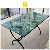 BOTON STONE Fabrication de pierre artificielle dessus en marbre Table de café à manger Table ronde en marbre vert
