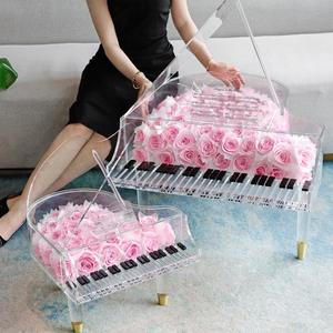 Regalo de Navidad, Halloween o Confesión, Rosa Eterna en Caja de Acrílico con Forma de Piano, Modelo XB-030, para Novia, Esposa, Cumpleaños - Product Image 6