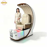 Siman 2026 Nouveau Fauteuil de Pédicure Réglable en Gros, Mobilier de Salon de Manucure avec Massage du Dos, Design de Luxe pour Utilisation en Salon de Manucure