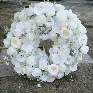 IFG Boda Evento Proveedor Rosas de seda blanca Arco decorativo Arreglo floral Elegante Navidad Boda Arco Marco Decoración - Product Image 4