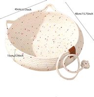 Tissé à la main pour animaux de compagnie maison chat naturel lit coton nid fait à la main tressé avec coussin doux chat paniers coton corde chat panier