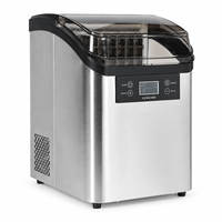 Machine à glaçons domestique en acier inoxydable, portable, avec nettoyage automatique, réservoir d'eau de 2,5 L, pour cuisine, bureau, bar à café
