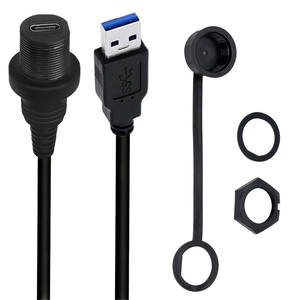 <span class=keywords><strong>สาย</strong></span>เคเบิลกันน้ำแบบฝังในแผงหน้าปัดรถยนต์ เรือยอชท์ มอเตอร์ไซค์ ชนิด MS USB A เป็น Type-C 3.0 ตัวเมีย - Product Image 1