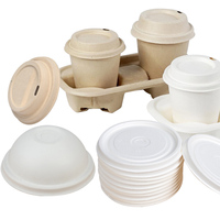 SenAng 최고 판매자 핫 종이컵 생분해 일회용 사탕수수 Bagasse 커피 종이 컵 뚜껑